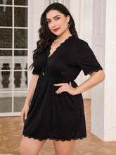 Load image into Gallery viewer, Plus Size Lace Trim Deep V Night Dress
