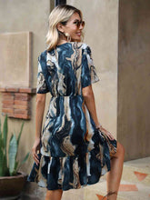 Load image into Gallery viewer, Marble Dye Ruffle Hem Dress
