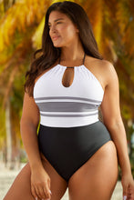 Load image into Gallery viewer, Contrast Halter Neck One-Piece Swimsuit
