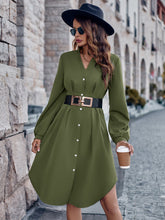 Load image into Gallery viewer, Notched Neck Long Sleeve Dress
