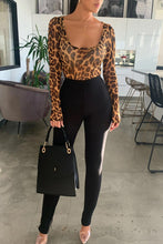 Load image into Gallery viewer, Scoop Neck Cheetah Mesh Bodysuit
