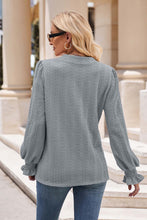 Load image into Gallery viewer, Notched Neck Flounce Sleeve Blouse

