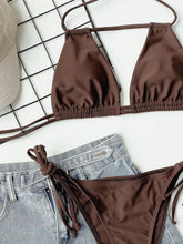 Load image into Gallery viewer, Halter Neck Ruched Bikini Set
