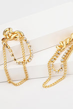 Load image into Gallery viewer, Rhinestone Copper Chain Earrings
