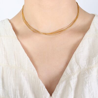 18K Gold-Plated Multi-Layer Clavicle Chain Necklace