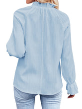 Load image into Gallery viewer, Ribbed Flounce Sleeve Blouse
