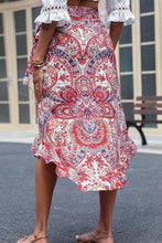 Load image into Gallery viewer, Paisley Asymmetrical Wrap Skirt
