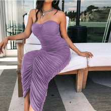Load image into Gallery viewer, Soft Lilac Tube Bodycon Dress

