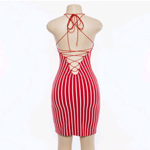 Load image into Gallery viewer, Ruby Stripe Lace-Up Dress
