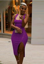 Load image into Gallery viewer, Violet Bodycon Dress w/Side Slit
