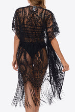 Load image into Gallery viewer, Tassel Trim Lace Cover-Up Dress

