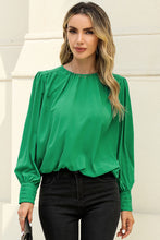 Load image into Gallery viewer, Round Neck Puff Sleeve Blouse

