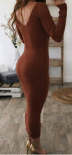 Load image into Gallery viewer, Lovely V Neck Long Sleeve Fitted Dress
