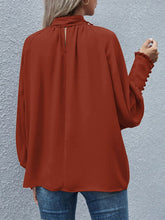 Load image into Gallery viewer, Tie Neck Lantern Sleeve Blouse
