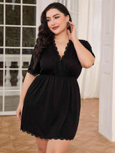 Load image into Gallery viewer, Plus Size Lace Trim Deep V Night Dress
