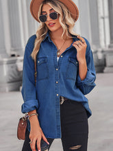 Load image into Gallery viewer, Long Sleeve Denim Shirt Jacket
