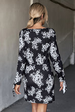 Load image into Gallery viewer, Floral Cutout Tie Cuff Mini Dress
