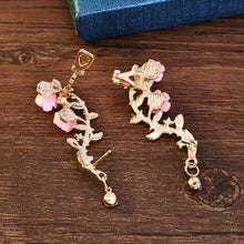 Load image into Gallery viewer, Inlaid Rose Flower Cuff Clip On Earrings
