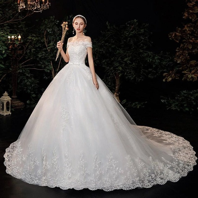 Pearly Tulle Bridal Dress