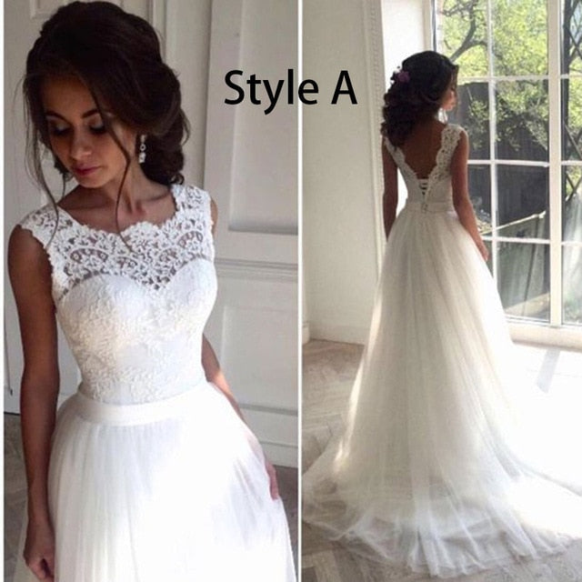 Formal V Lace Backless Bridal Gown (3 Designs)