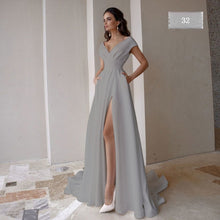 Load image into Gallery viewer, Modest V-Neck Sweep Trian Wedding Dress
